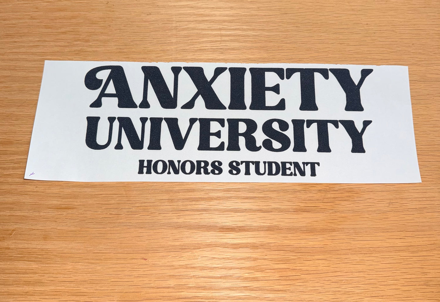 Anxiety University Honors Student