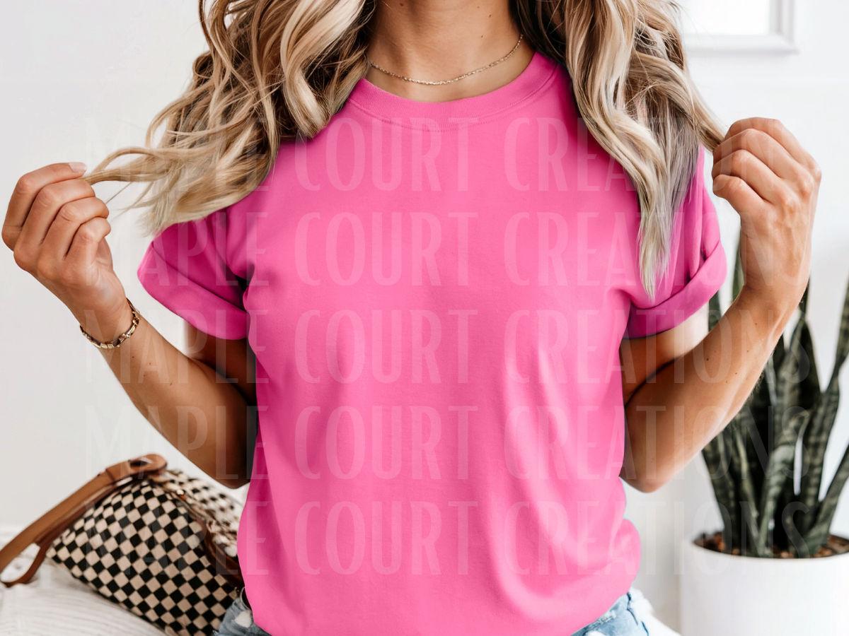Neon Pink Comfort Colors Tee