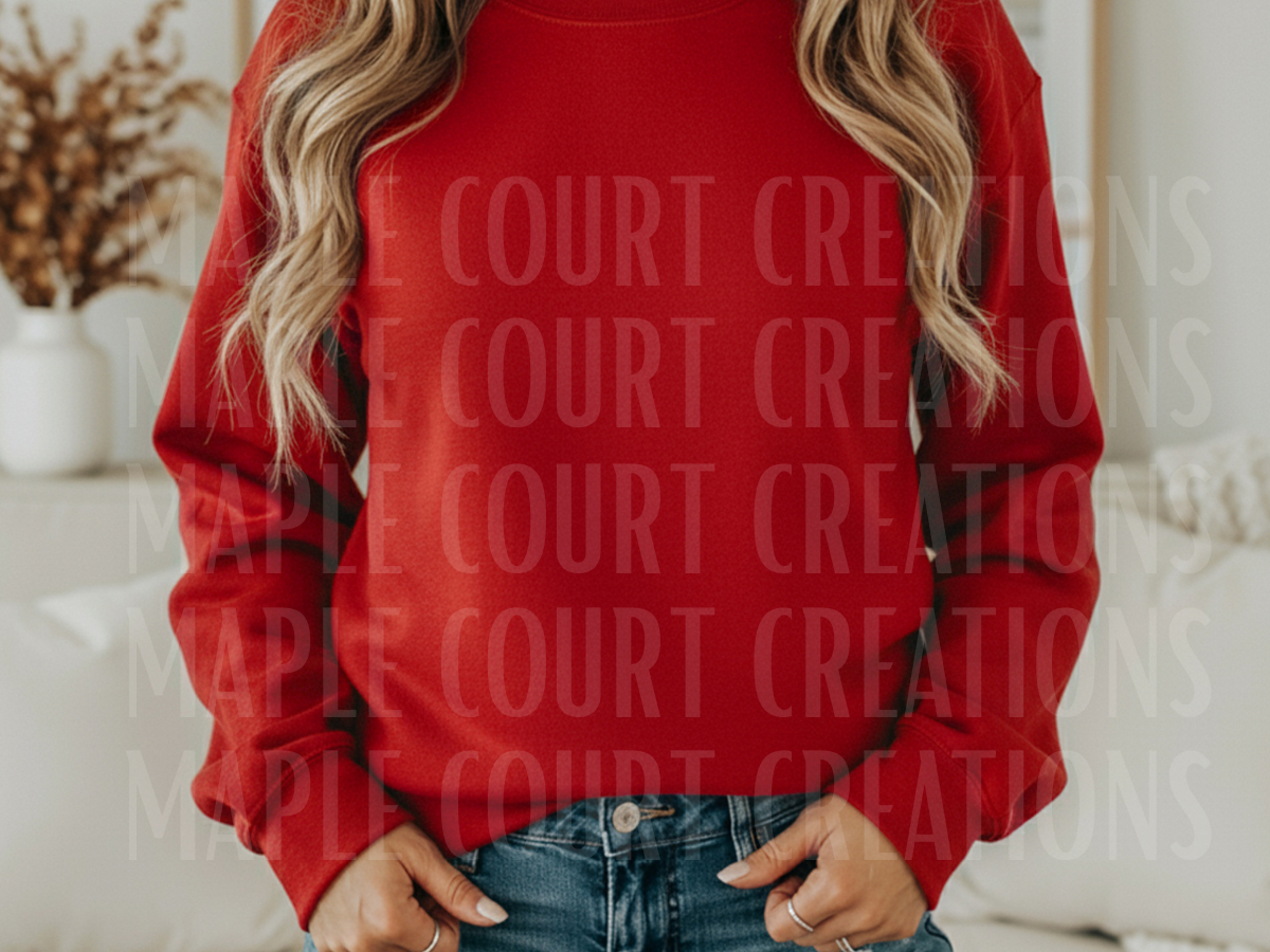 Cherry Red Gildan Crew
