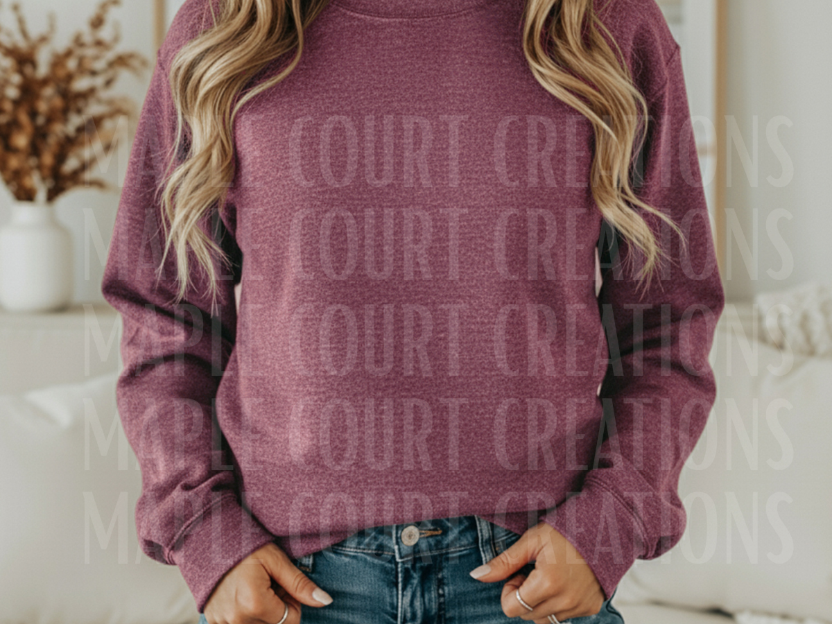 Heather Dark Maroon Gildan Crew