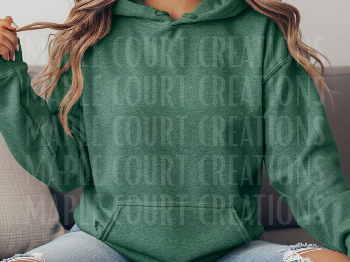 Heather Dark Green Gildan Hoodie