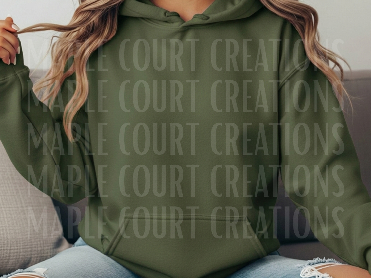 Military Green Gildan Hoodie