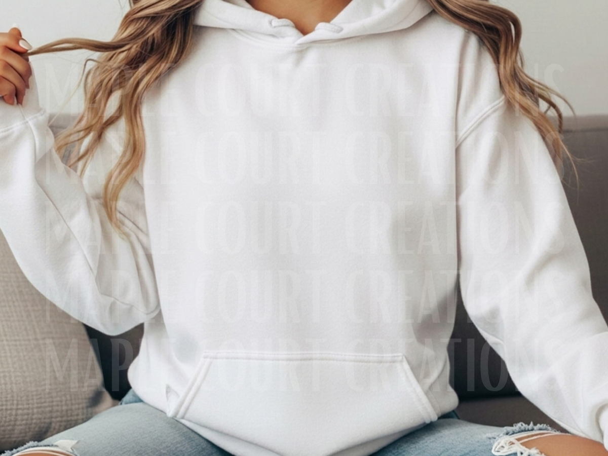 White Gildan Hoodie