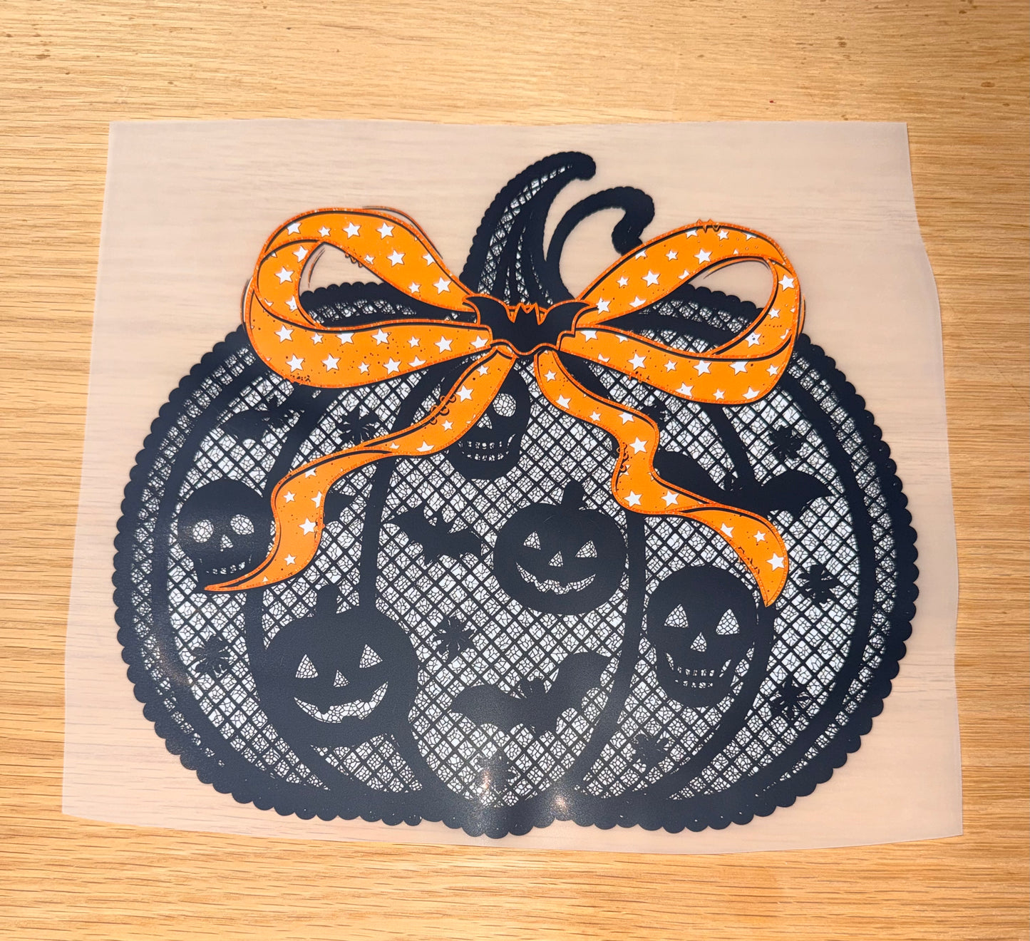 Lace Pumpkin with Skulls