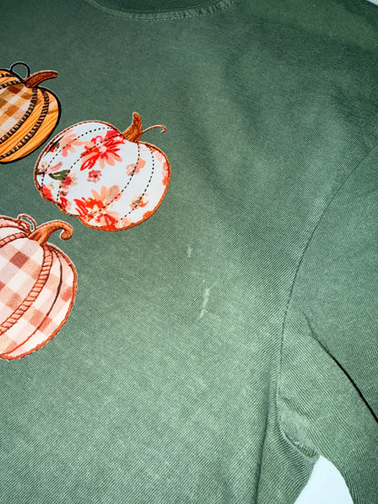 M Pumpkin Stitched Hemp Completed Imperfect Shirt