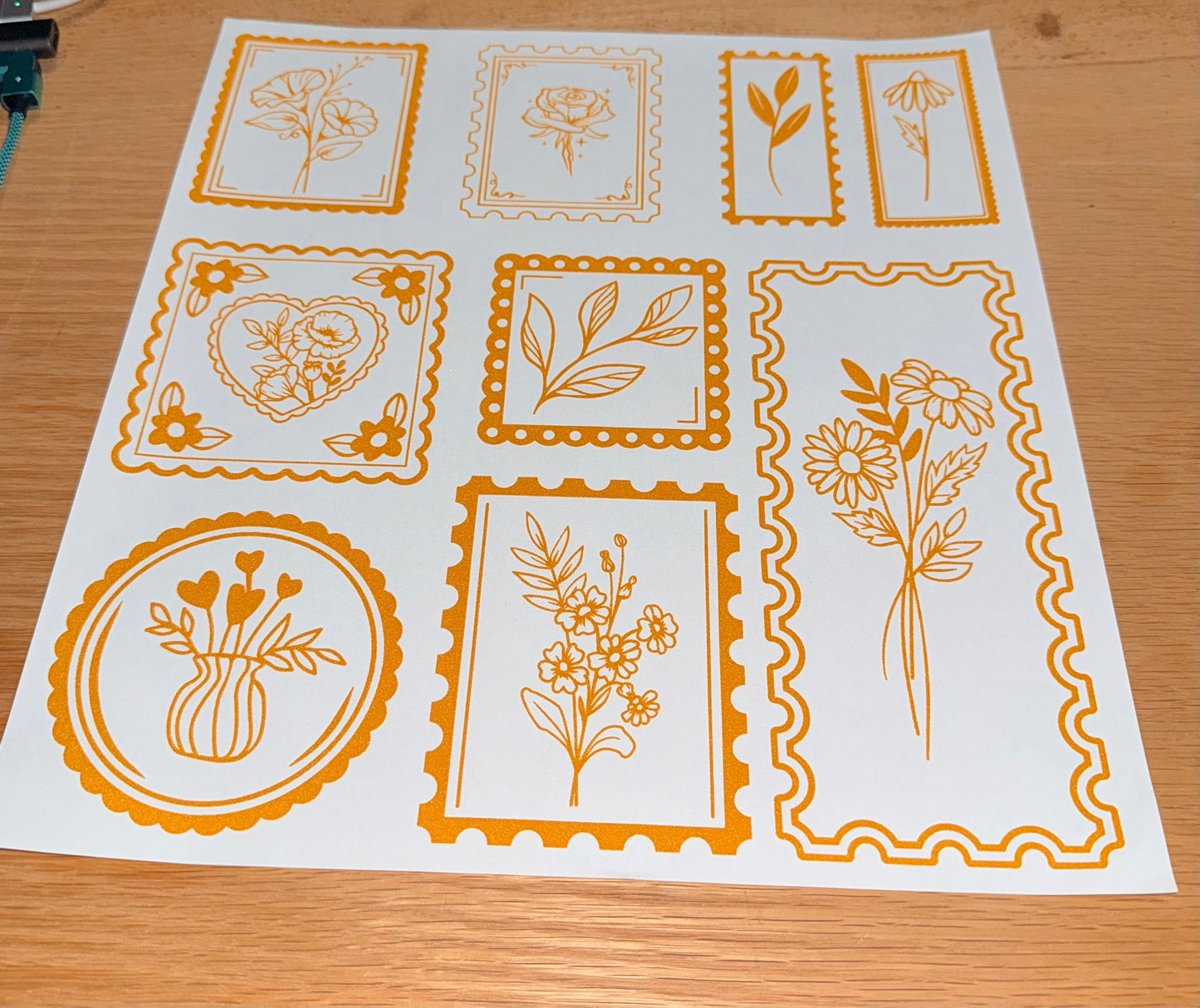 Floral Stamps Gold