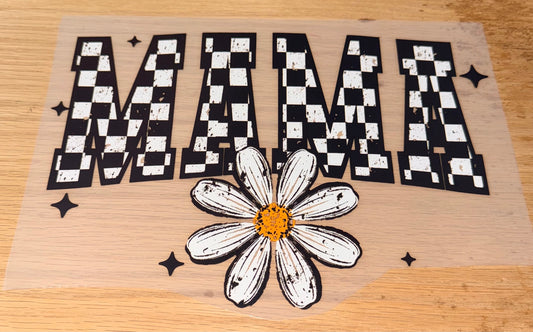 Mama Checkered with Daisy Print