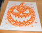 Orange pumpkin with bats