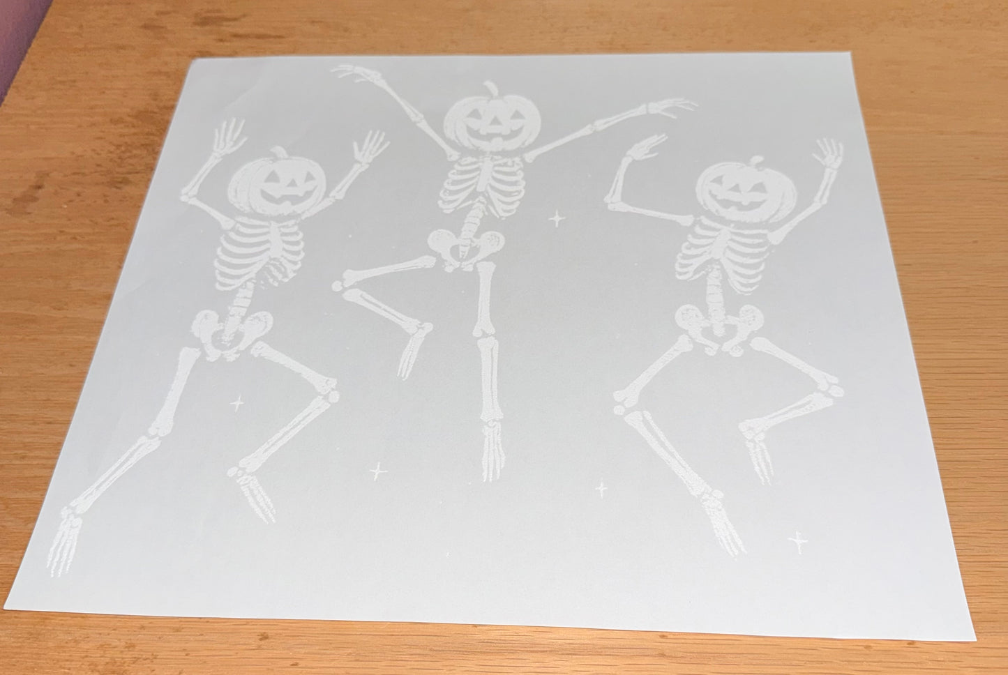 Skeleton Pumpkin Head Print